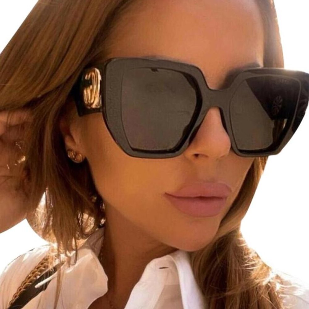 NWT Gucci GG0956S-003 Black Rectangle 54mm Sunglasses - Picture 1 of 9